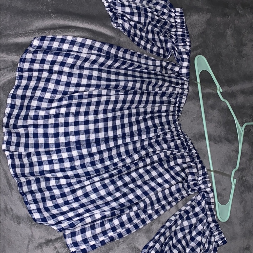 Strapless Gingham Top